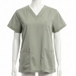 Sage Green Women's V-Neck Scrub Top Used 3/$23